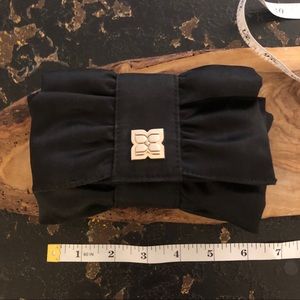 BCBGMaxazaria Mini Black Clutch with gold clasp